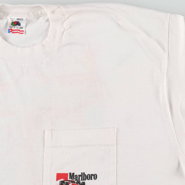 90'S Fruit of the Loom Marlboro Advertising T-Shirt, Made in USA, Men's XL equivalent, Vintage cotton white type Vintage Second Hand
