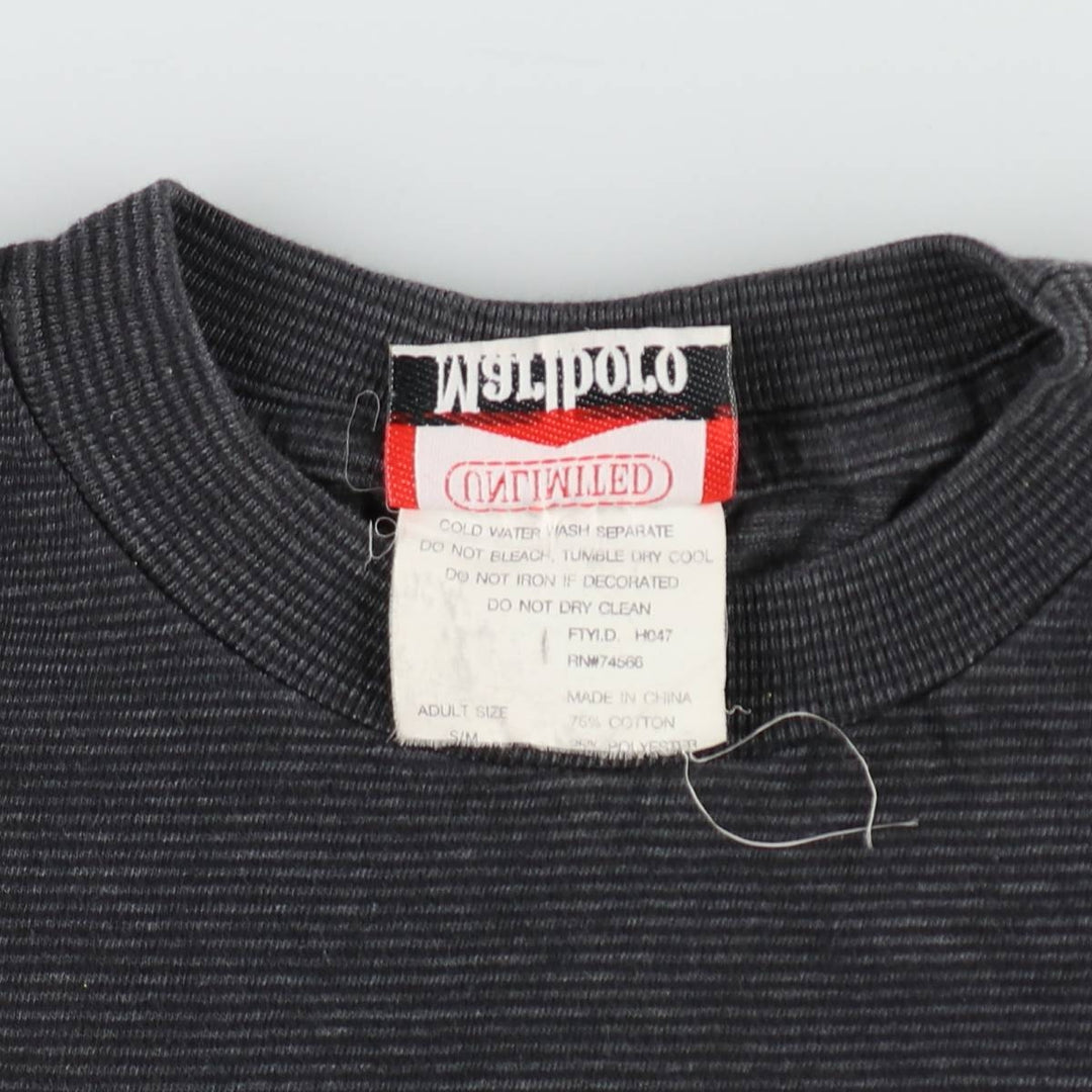 90'S Marlboro striped pattern advertising t-shirt, men's size XL equivalent, vintage. cotton black type Vintage Second Hand
