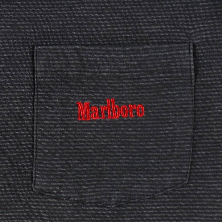 90'S Marlboro striped pattern advertising t-shirt, men's size XL equivalent, vintage. cotton black type Vintage Second Hand