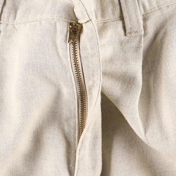 2000'S Dockers khakis two-pleat cotton x linen shorts, men's size W32 (approx.) linen unbleached Vintage Second Hand