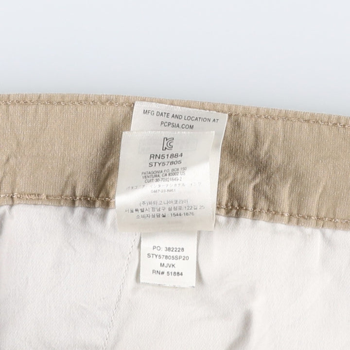 Patagonia Organic Cotton 57805SP20 Cotton Shorts, Men's W37 (approx.) Organic cotton beige type brown Vintage Second Hand
