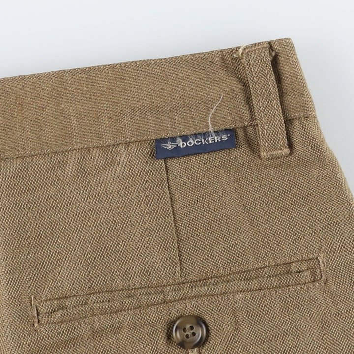 Dockers linen shorts with two pleats, men's size W34 (approx.) linen Khaki type brown Vintage Second Hand