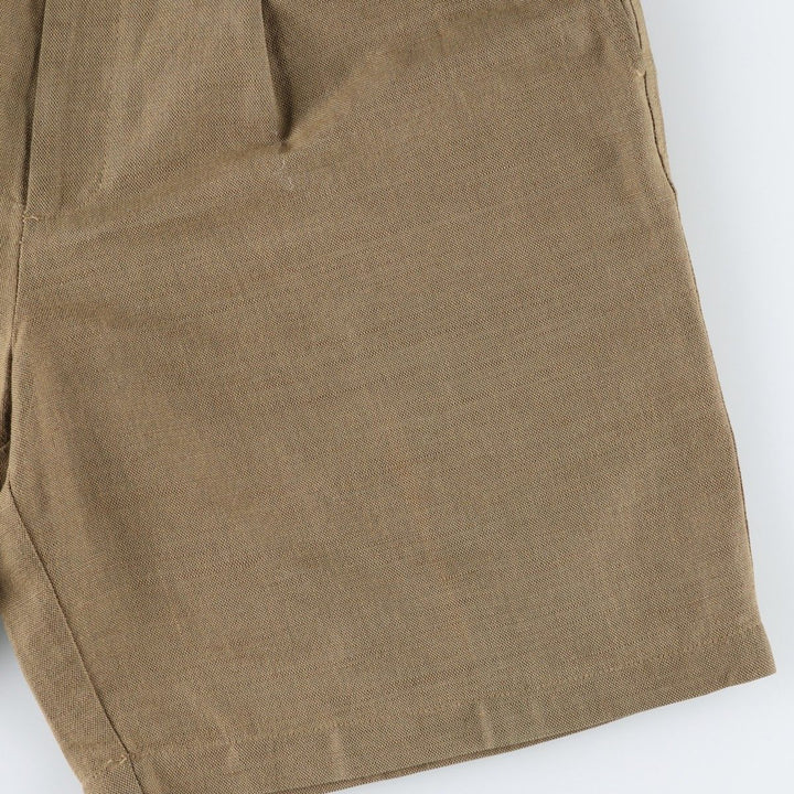 Dockers linen shorts with two pleats, men's size W34 (approx.) linen Khaki type brown Vintage Second Hand