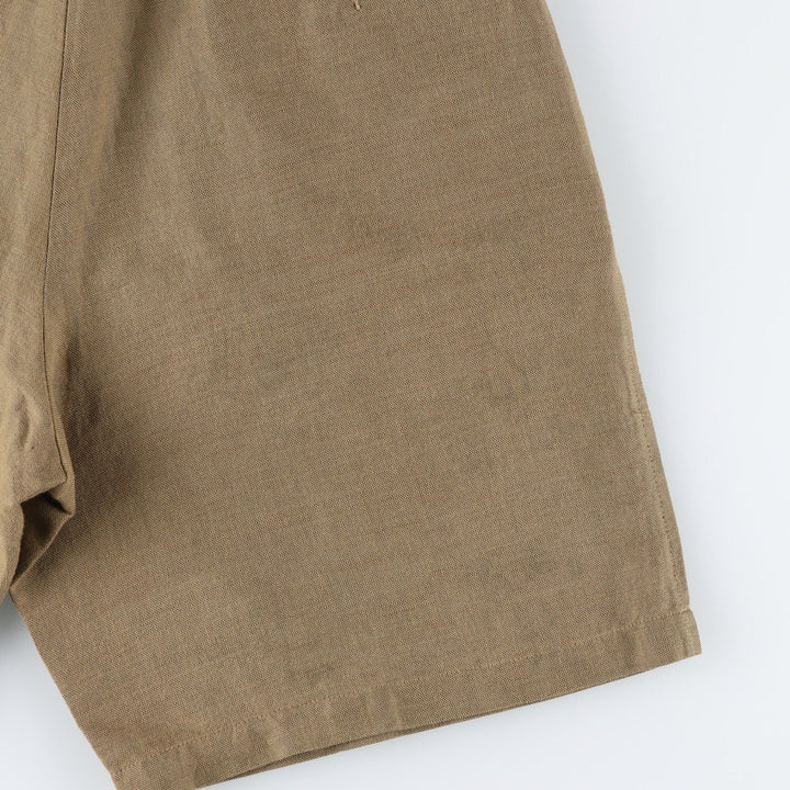 Dockers linen shorts with two pleats, men's size W34 (approx.) linen Khaki type brown Vintage Second Hand