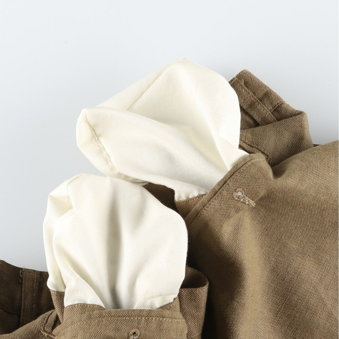 Dockers linen shorts with two pleats, men's size W34 (approx.) linen Khaki type brown Vintage Second Hand