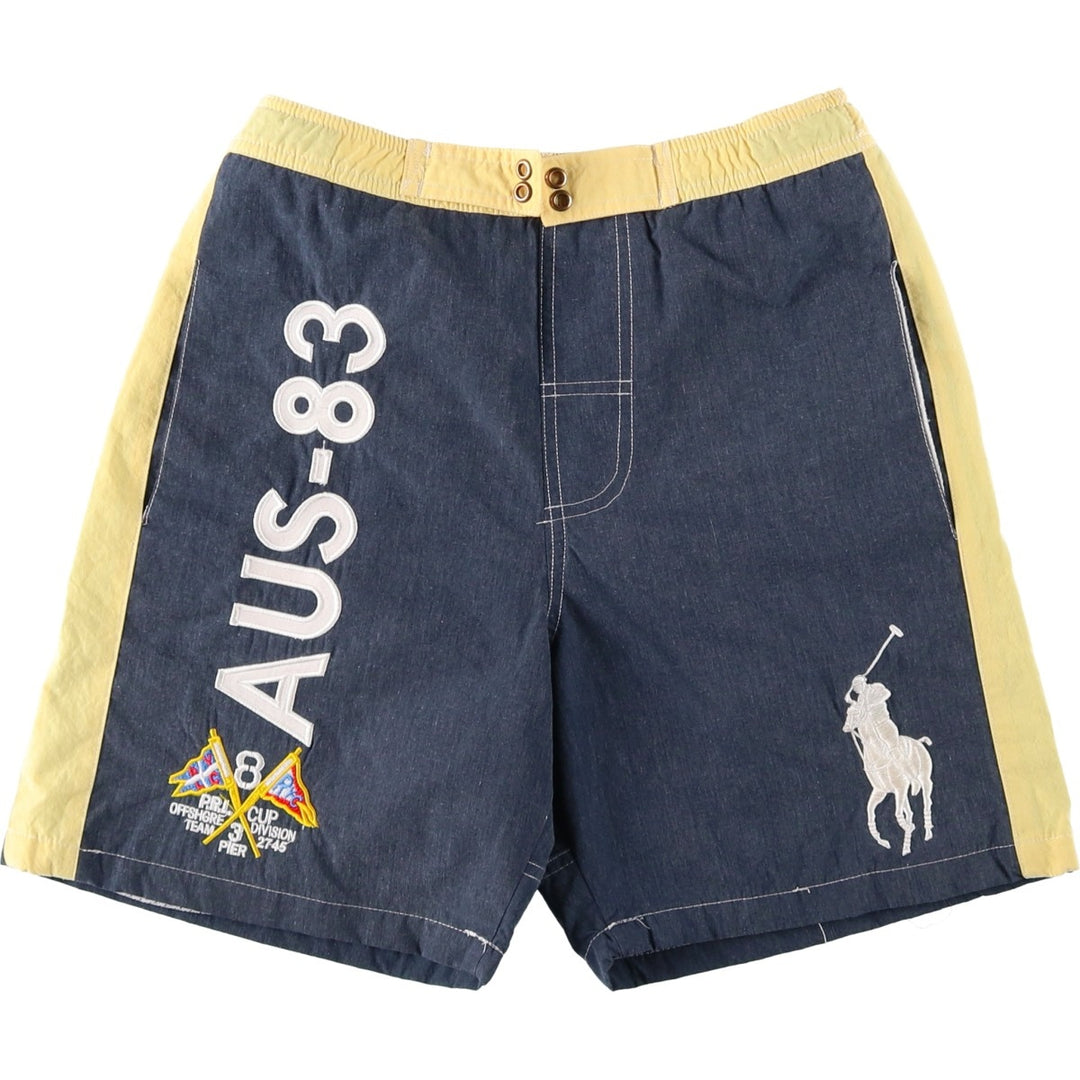 Ralph Lauren POLO by Ralph Lauren Big Pony Cotton Shorts (Men's Size M) cotton navy blue type Vintage Second Hand
