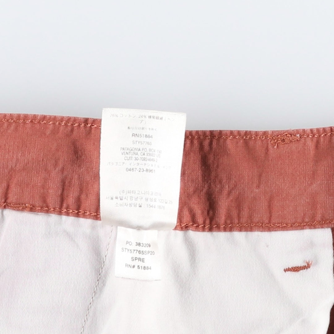 Patagonia Organic Cotton 57765SP20 Cotton Shorts (Men's W36 equivalent) Organic cotton red type Vintage Second Hand