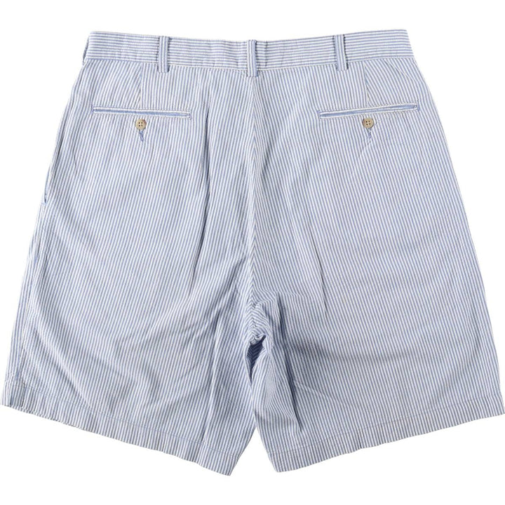 Ralph Lauren TYLER SHORT Stripe Pattern Seersucker Cotton Shorts, Men's Size W34 (approx.) cotton white type Vintage Second Hand