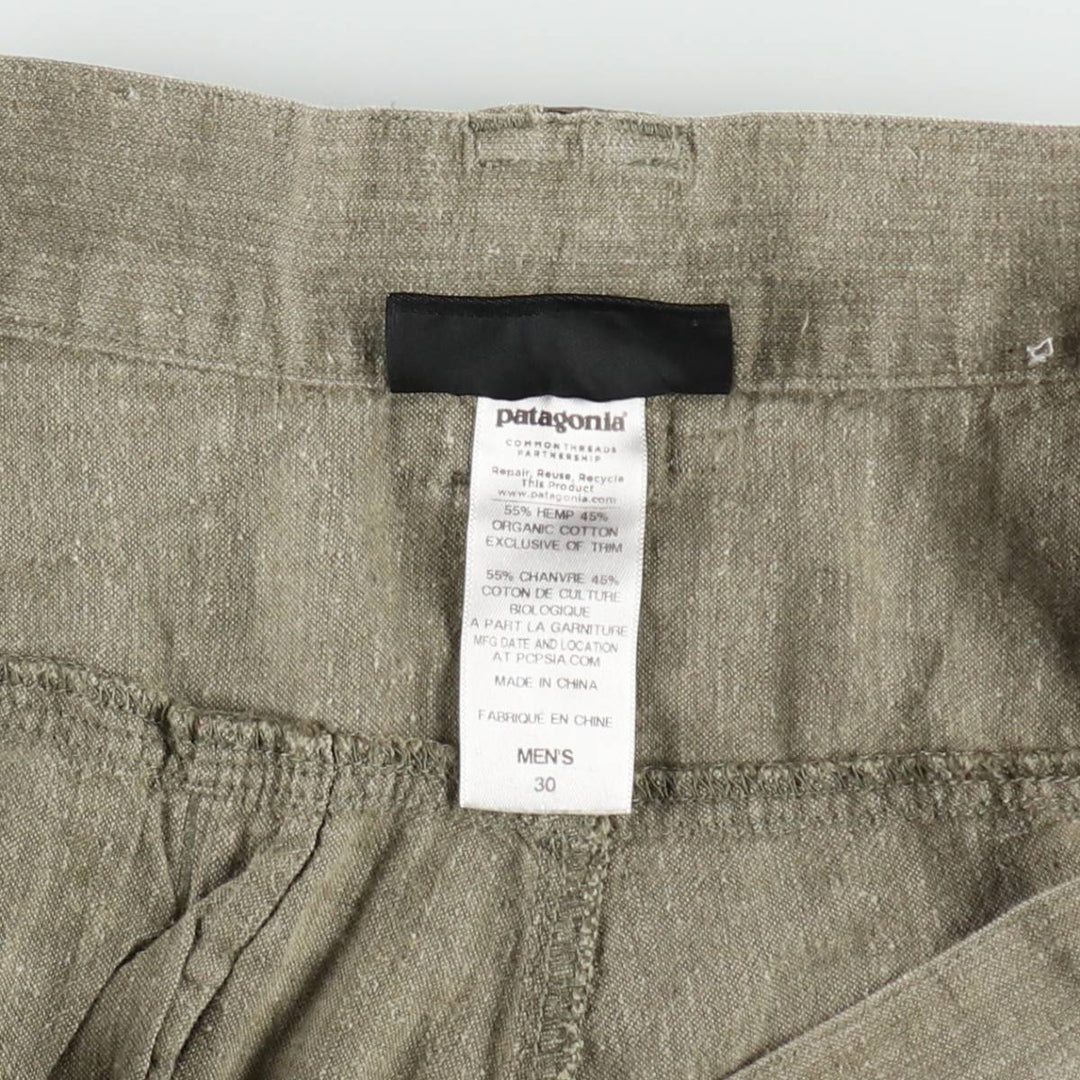 Patagonia Back Step Shorts 57735SP14 Hemp x Cotton Shorts Men's W32 (approx.) Hemp Khaki type sage green Vintage Second Hand