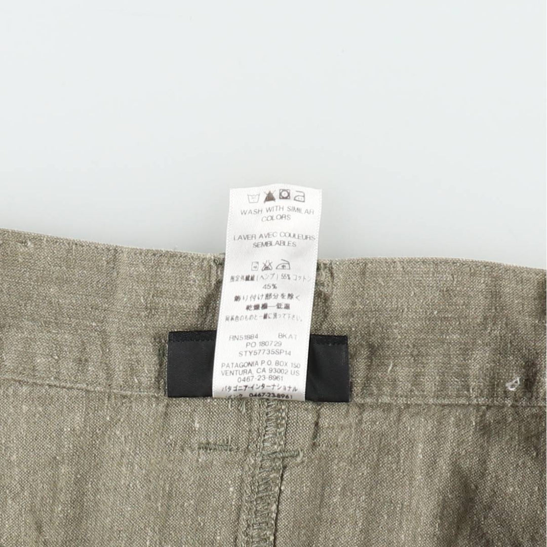 Patagonia Back Step Shorts 57735SP14 Hemp x Cotton Shorts Men's W32 (approx.) Hemp Khaki type sage green Vintage Second Hand