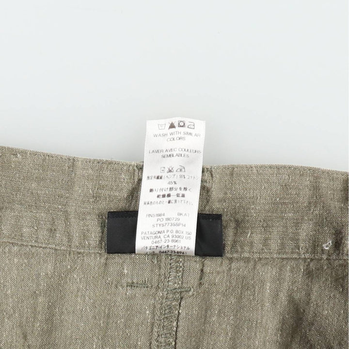 Patagonia Back Step Shorts 57735SP14 Hemp x Cotton Shorts Men's W32 (approx.) Hemp Khaki type sage green Vintage Second Hand