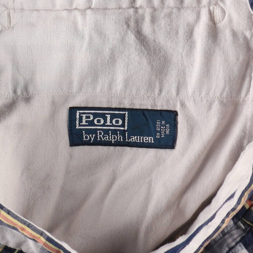 Ralph Lauren POLO by Ralph Lauren cotton shorts, men's size W34 (approx.) cotton navy blue type Vintage Second Hand