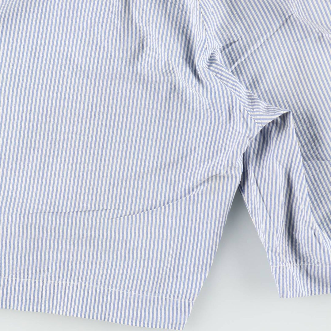 Ralph Lauren POLO by Ralph Lauren Stripe Pattern Seersucker Cotton Shorts, Men's Size W34 (approx.) cotton blue type Vintage Second Hand