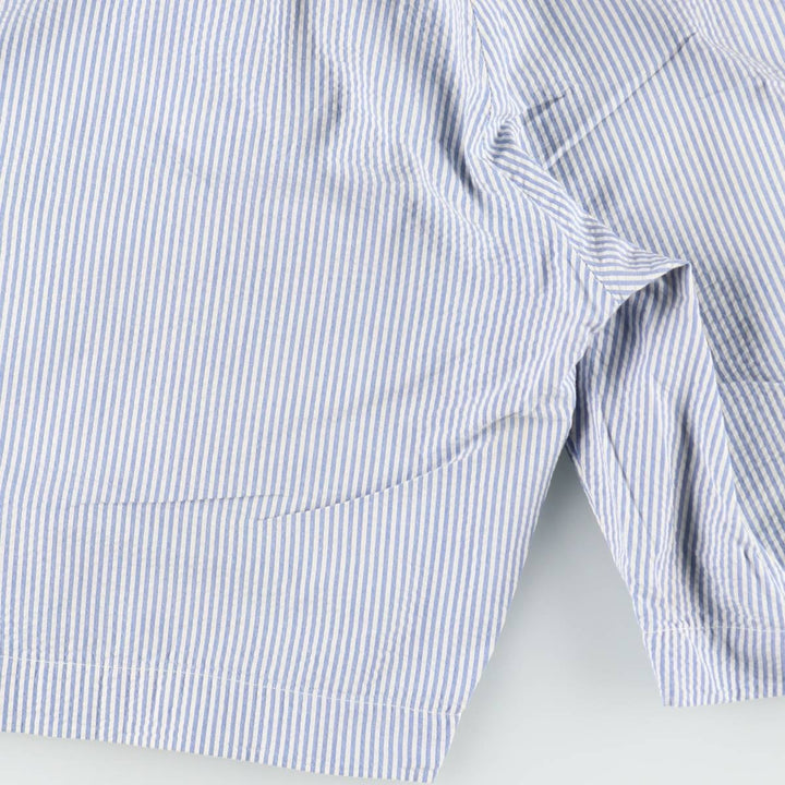 Ralph Lauren POLO by Ralph Lauren Stripe Pattern Seersucker Cotton Shorts, Men's Size W34 (approx.) cotton blue type Vintage Second Hand