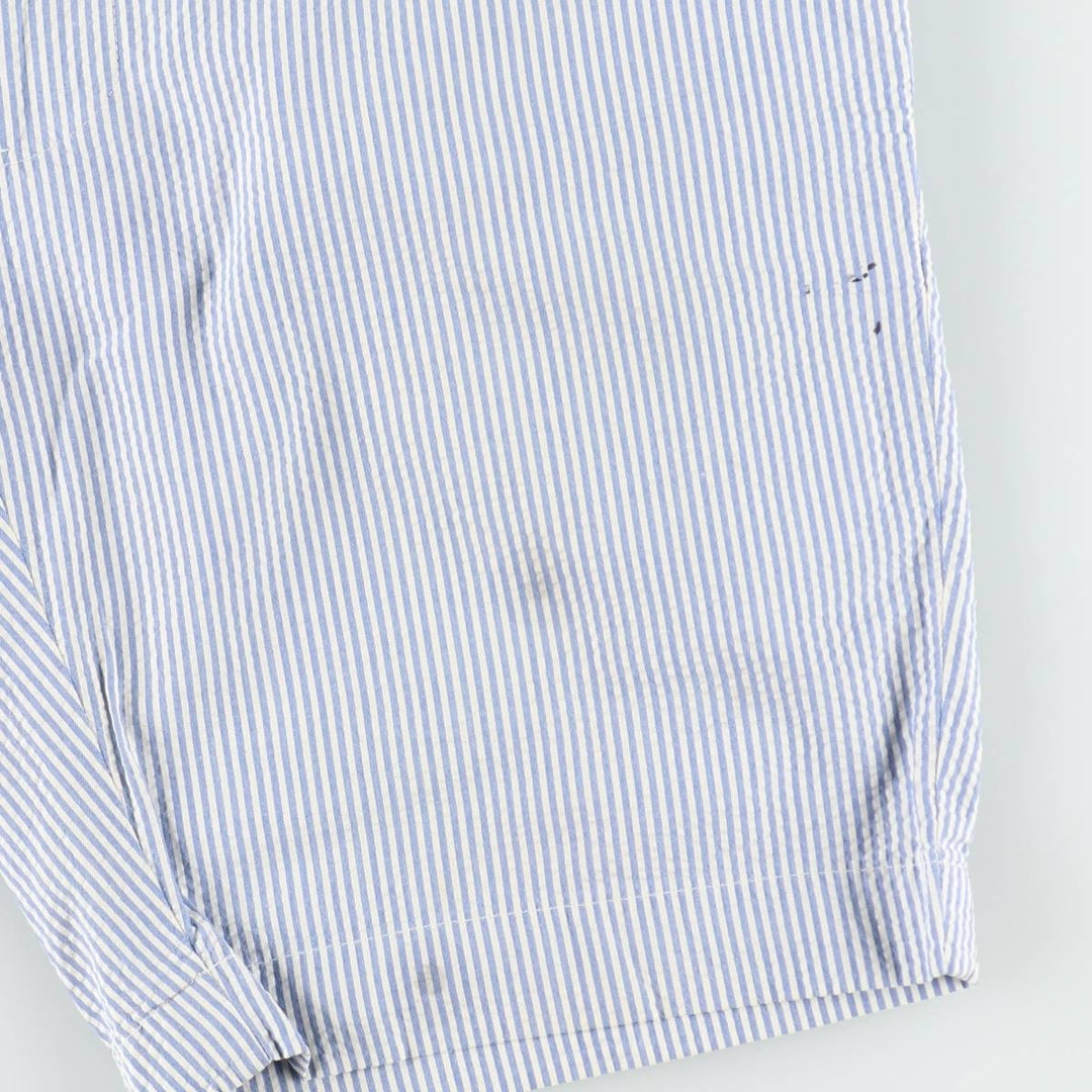 Ralph Lauren POLO by Ralph Lauren Stripe Pattern Seersucker Cotton Shorts, Men's Size W34 (approx.) cotton blue type Vintage Second Hand