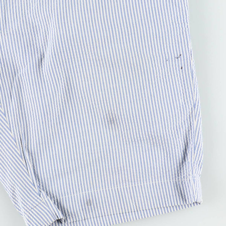 Ralph Lauren POLO by Ralph Lauren Stripe Pattern Seersucker Cotton Shorts, Men's Size W34 (approx.) cotton blue type Vintage Second Hand