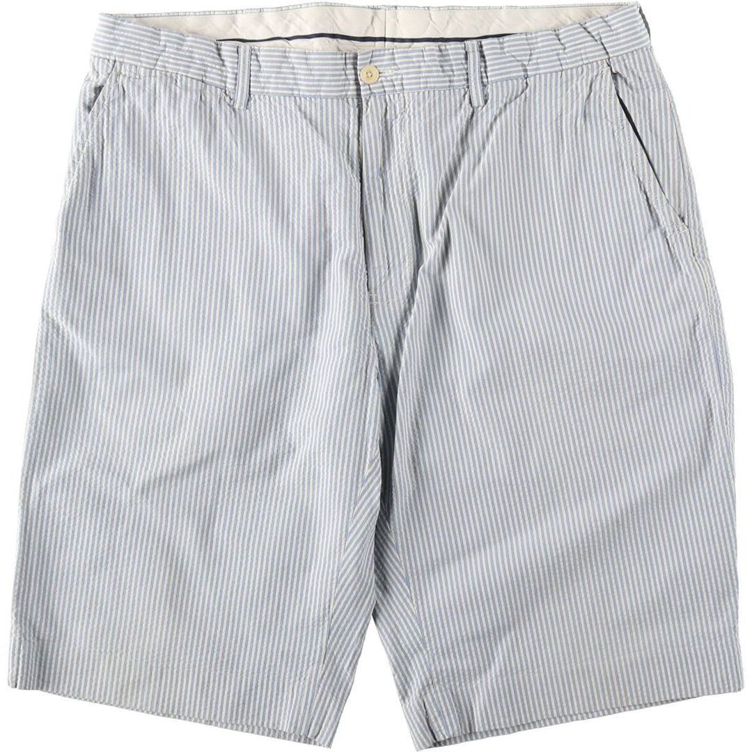 Ralph Lauren POLO by Ralph Lauren Stripe Pattern Seersucker Cotton Shorts (Men's W38 equivalent) cotton Blue type light blue Vintage Second Hand