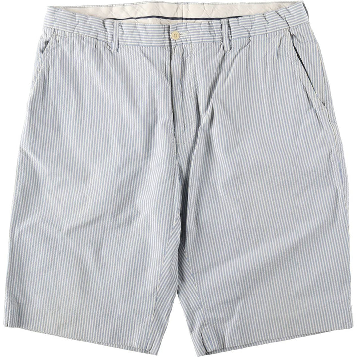 Ralph Lauren POLO by Ralph Lauren Stripe Pattern Seersucker Cotton Shorts (Men's W38 equivalent) cotton Blue type light blue Vintage Second Hand