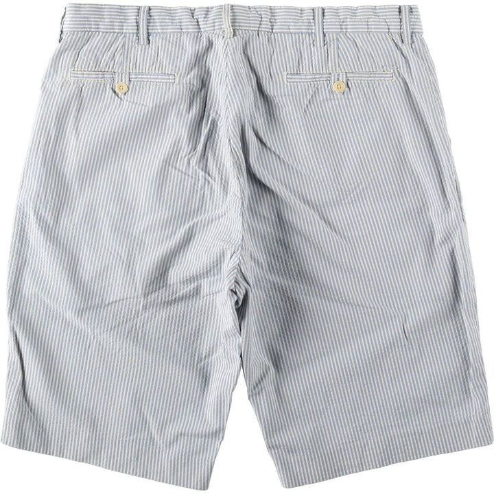Ralph Lauren POLO by Ralph Lauren Stripe Pattern Seersucker Cotton Shorts (Men's W38 equivalent) cotton Blue type light blue Vintage Second Hand
