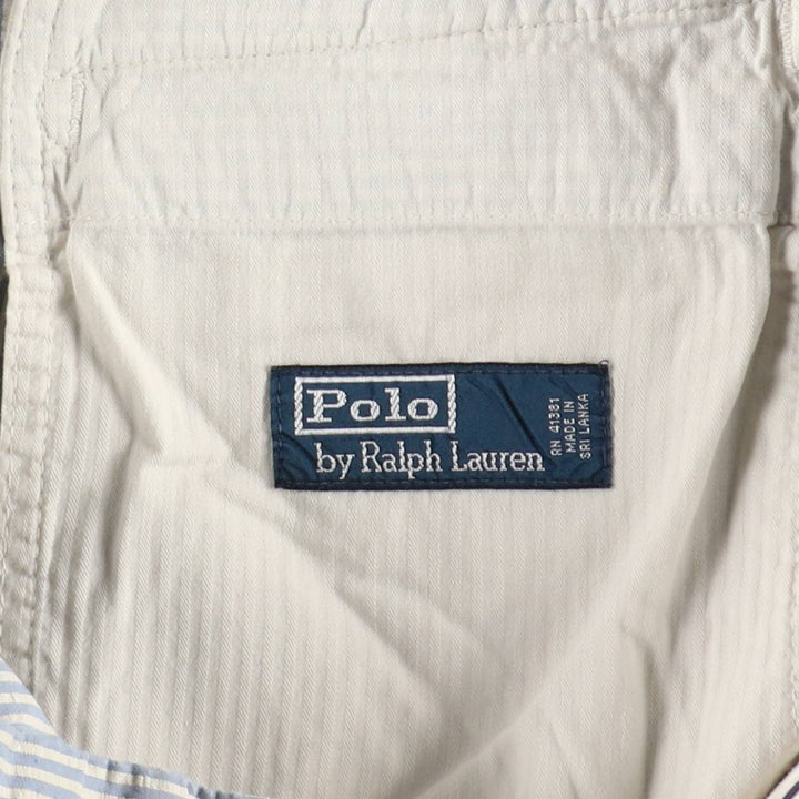 Ralph Lauren POLO by Ralph Lauren Stripe Pattern Seersucker Cotton Shorts (Men's W38 equivalent) cotton Blue type light blue Vintage Second Hand