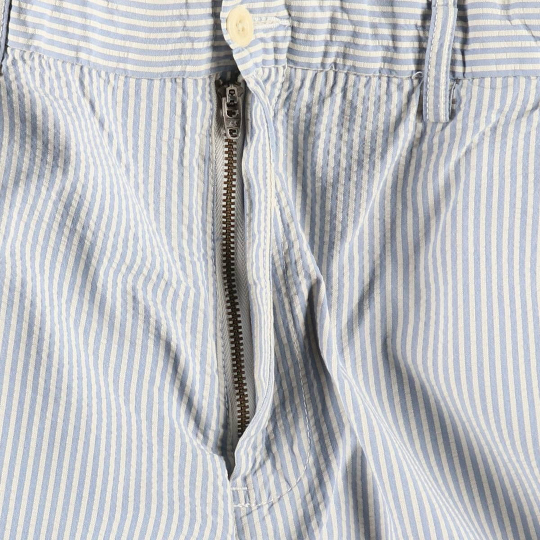 Ralph Lauren POLO by Ralph Lauren Stripe Pattern Seersucker Cotton Shorts (Men's W38 equivalent) cotton Blue type light blue Vintage Second Hand
