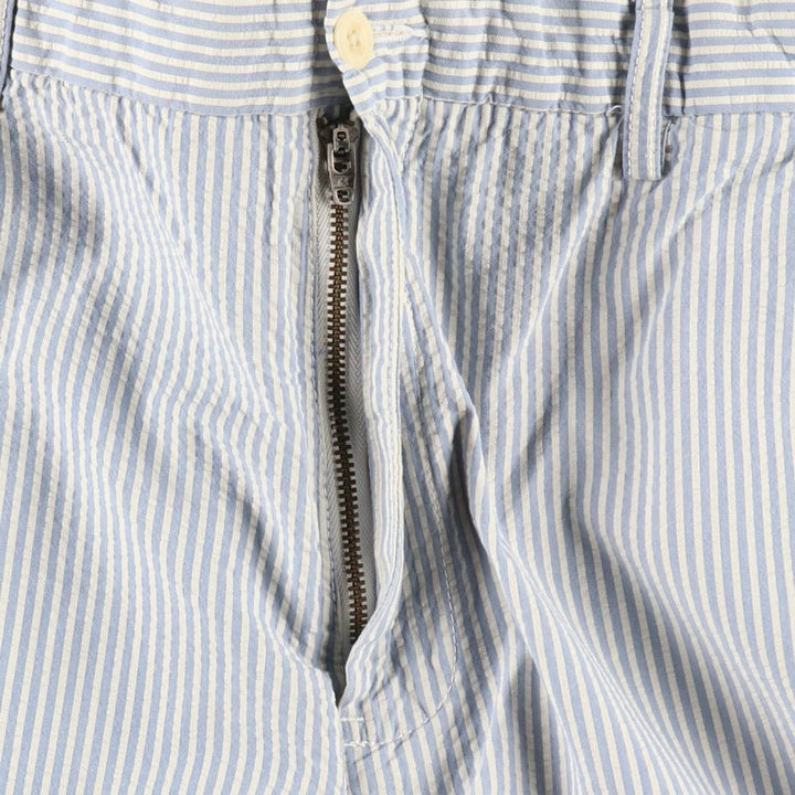 Ralph Lauren POLO by Ralph Lauren Stripe Pattern Seersucker Cotton Shorts (Men's W38 equivalent) cotton Blue type light blue Vintage Second Hand