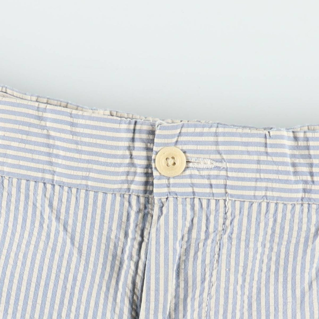 Ralph Lauren POLO by Ralph Lauren Stripe Pattern Seersucker Cotton Shorts (Men's W38 equivalent) cotton Blue type light blue Vintage Second Hand