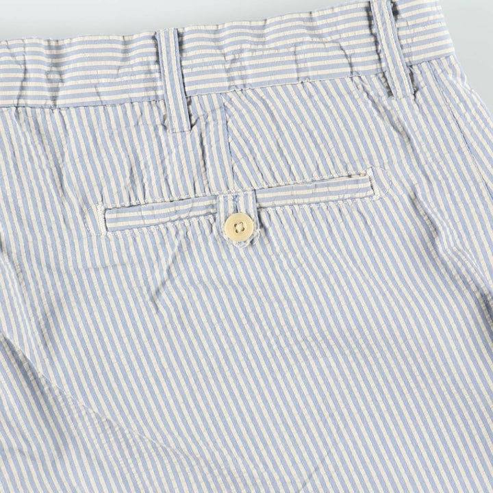 Ralph Lauren POLO by Ralph Lauren Stripe Pattern Seersucker Cotton Shorts (Men's W38 equivalent) cotton Blue type light blue Vintage Second Hand