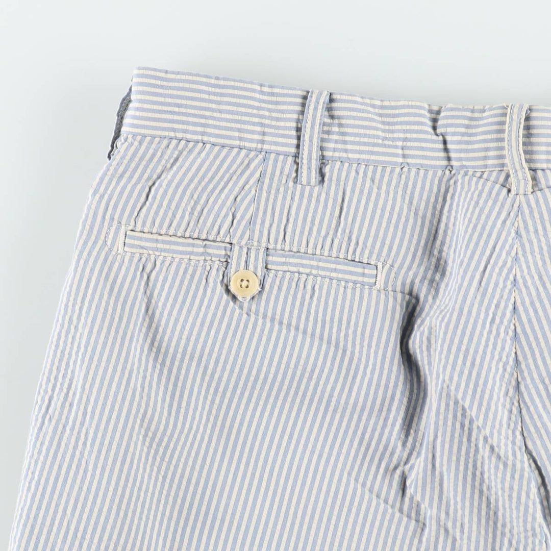 Ralph Lauren POLO by Ralph Lauren Stripe Pattern Seersucker Cotton Shorts (Men's W38 equivalent) cotton Blue type light blue Vintage Second Hand