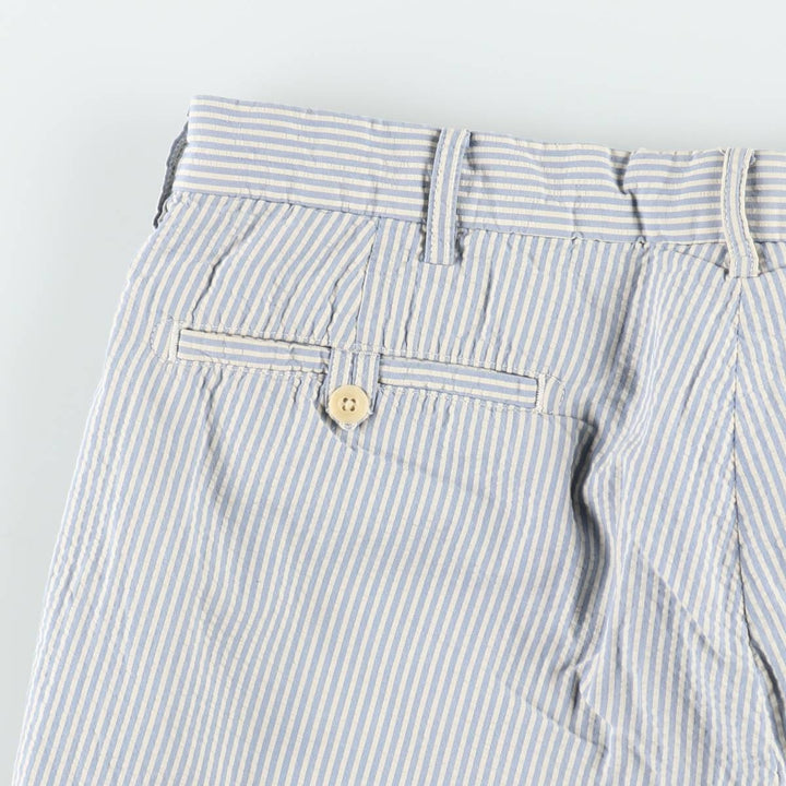 Ralph Lauren POLO by Ralph Lauren Stripe Pattern Seersucker Cotton Shorts (Men's W38 equivalent) cotton Blue type light blue Vintage Second Hand