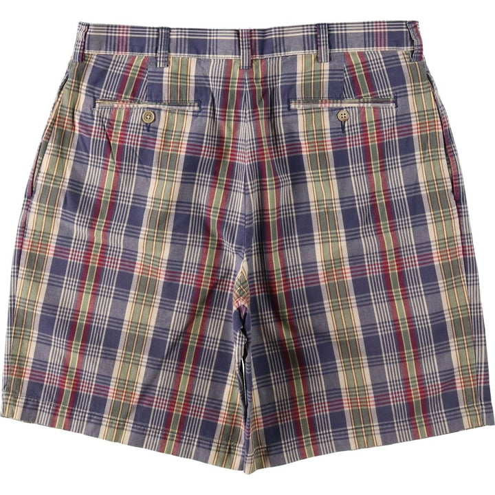 Ralph Lauren POLO by Ralph Lauren TYLER SHORT Check Pattern Two-Pleat Cotton Shorts cotton navy blue type Vintage Second Hand