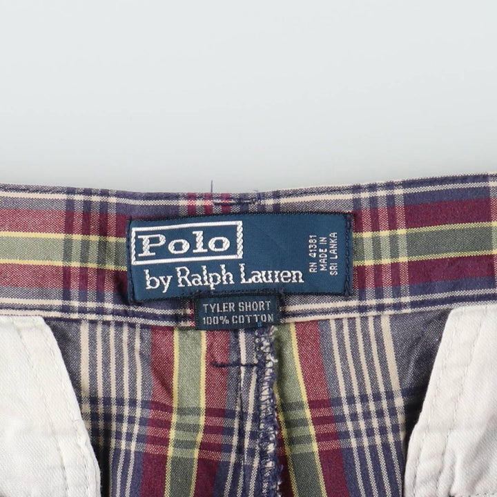Ralph Lauren POLO by Ralph Lauren TYLER SHORT Check Pattern Two-Pleat Cotton Shorts cotton navy blue type Vintage Second Hand