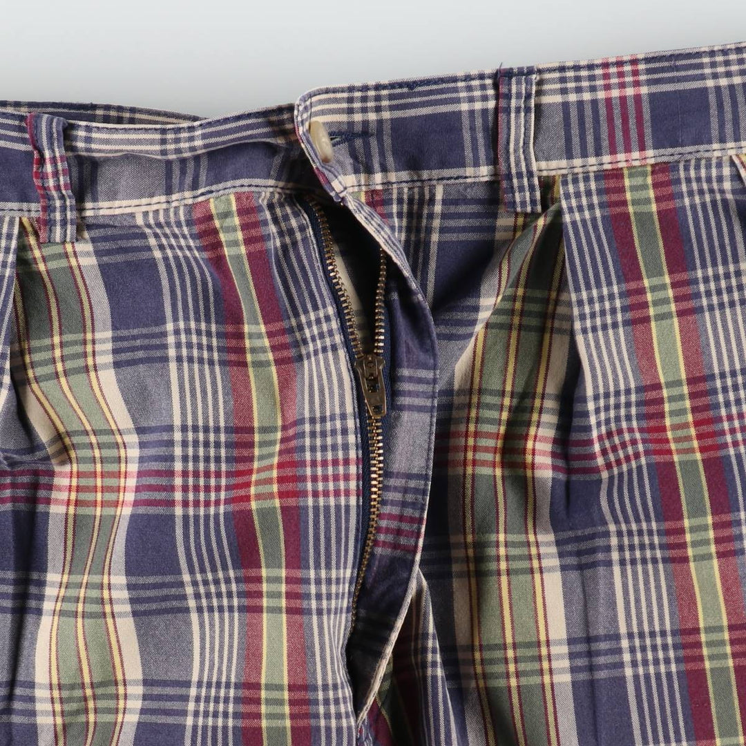 Ralph Lauren POLO by Ralph Lauren TYLER SHORT Check Pattern Two-Pleat Cotton Shorts cotton navy blue type Vintage Second Hand