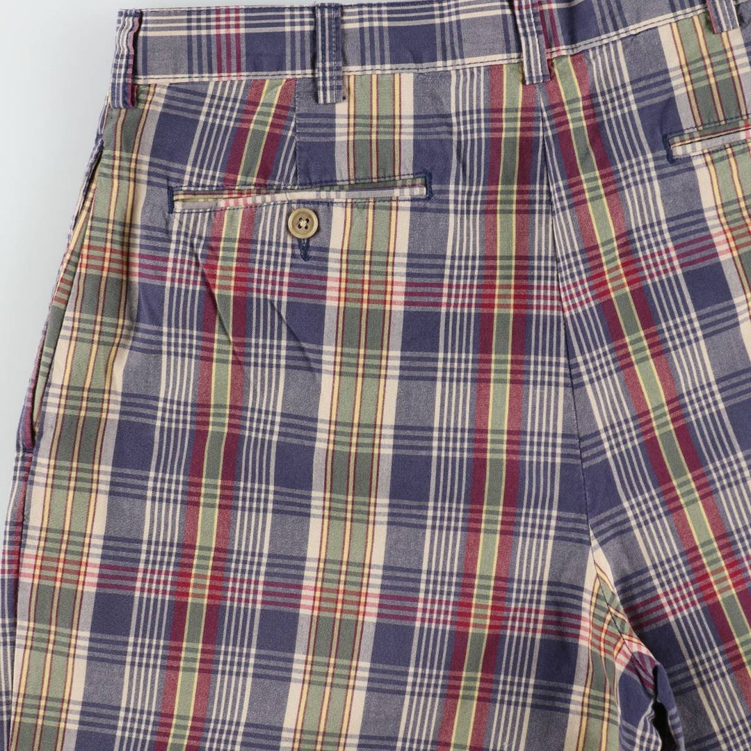 Ralph Lauren POLO by Ralph Lauren TYLER SHORT Check Pattern Two-Pleat Cotton Shorts cotton navy blue type Vintage Second Hand