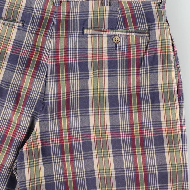 Ralph Lauren POLO by Ralph Lauren TYLER SHORT Check Pattern Two-Pleat Cotton Shorts cotton navy blue type Vintage Second Hand