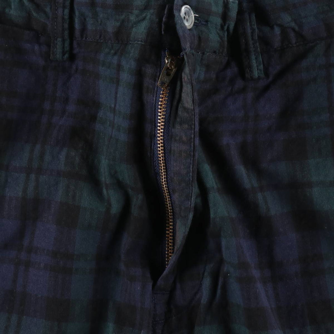 Ralph Lauren Blackwatch check seersucker cotton shorts, men's size W36 (approx.) cotton navy blue type Vintage Second Hand