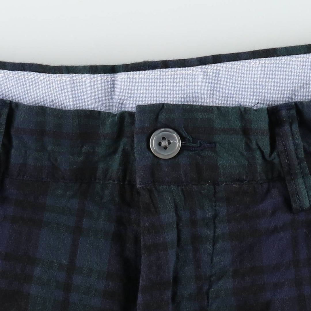 Ralph Lauren Blackwatch check seersucker cotton shorts, men's size W36 (approx.) cotton navy blue type Vintage Second Hand