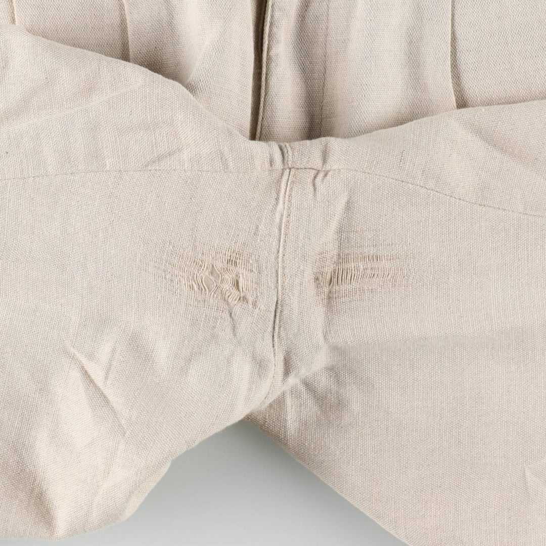 90'S Dockers khakis two-pleat cotton x linen shorts, men's size W34 (approx.), vintage. linen unbleached Vintage Second Hand