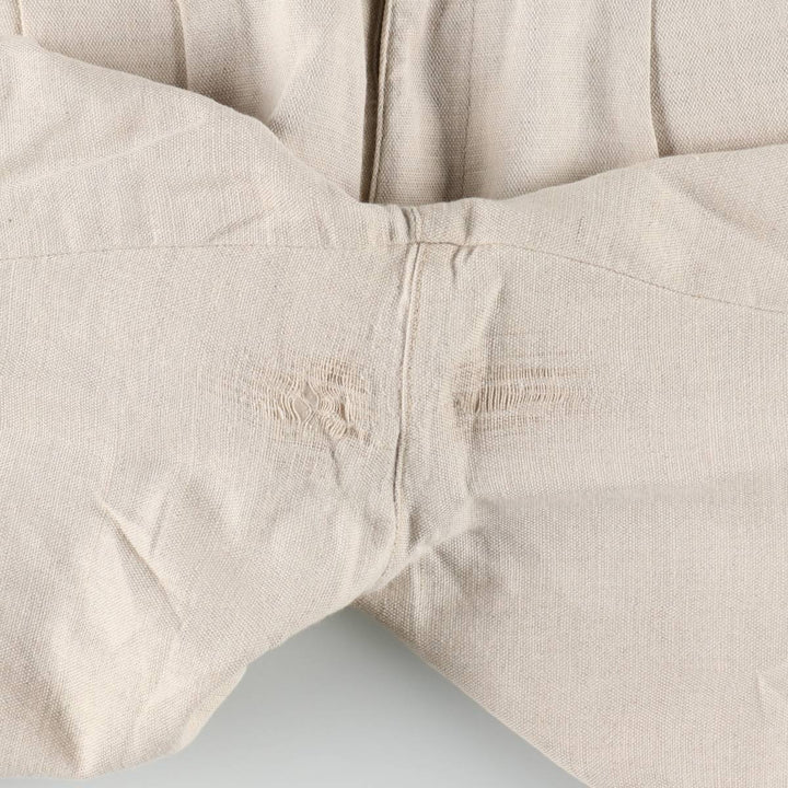90'S Dockers khakis two-pleat cotton x linen shorts, men's size W34 (approx.), vintage. linen unbleached Vintage Second Hand