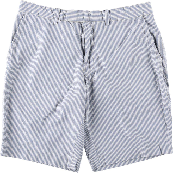 Ralph Lauren POLO by Ralph Lauren Stripe Pattern Seersucker Cotton Shorts (Men's W36 equivalent) cotton Blue type light blue Vintage Second Hand