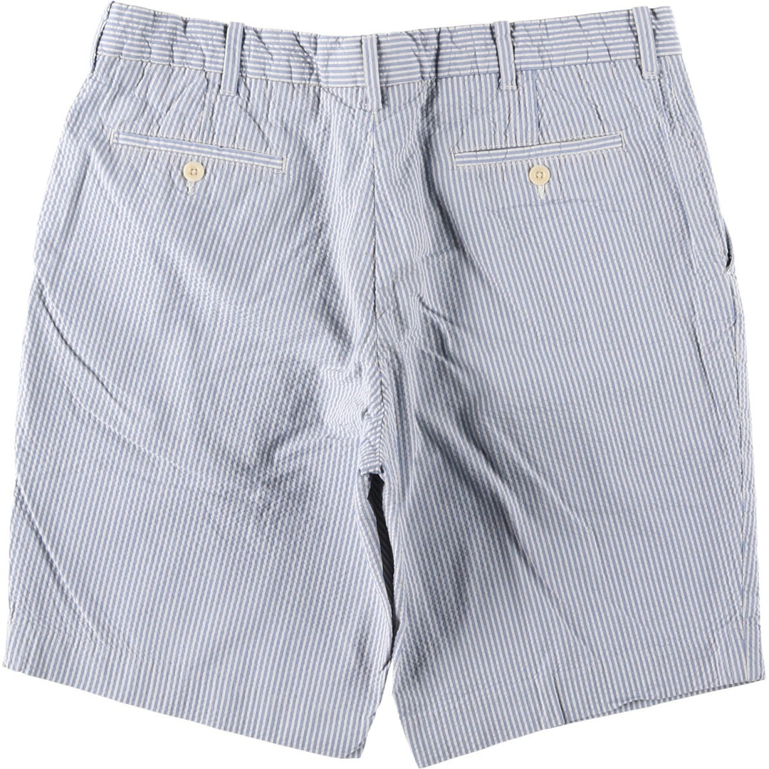 Ralph Lauren POLO by Ralph Lauren Stripe Pattern Seersucker Cotton Shorts (Men's W36 equivalent) cotton Blue type light blue Vintage Second Hand