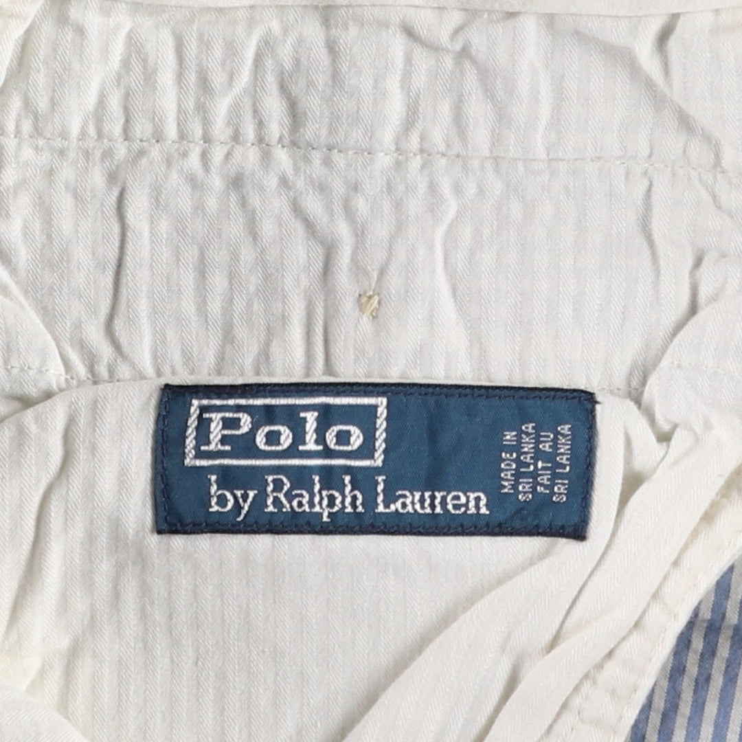 Ralph Lauren POLO by Ralph Lauren Stripe Pattern Seersucker Cotton Shorts (Men's W36 equivalent) cotton Blue type light blue Vintage Second Hand