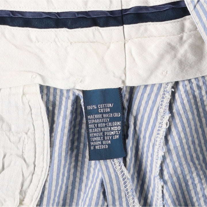 Ralph Lauren POLO by Ralph Lauren Stripe Pattern Seersucker Cotton Shorts (Men's W36 equivalent) cotton Blue type light blue Vintage Second Hand
