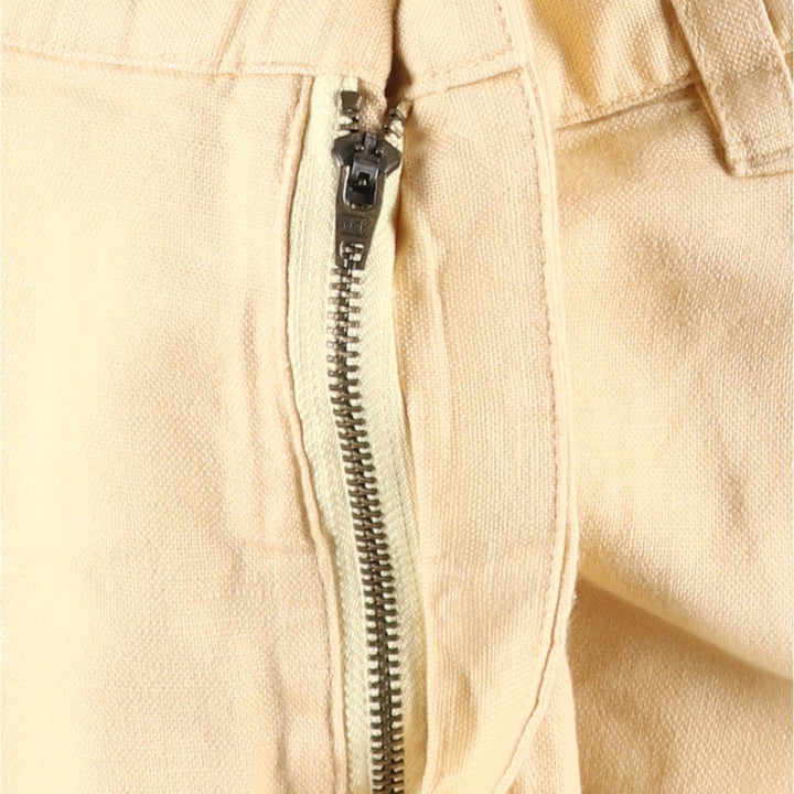Ralph Lauren CHAPS Two-Pleat Cotton x Linen Shorts, Men's Size W37 (approx.) linen yellow type Vintage Second Hand