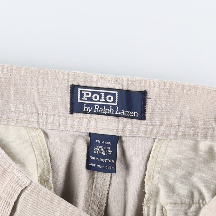 Ralph Lauren POLO by Ralph Lauren corduroy shorts, cargo pants, men's size W31 (approx.) cotton Beige type Vintage Second Hand