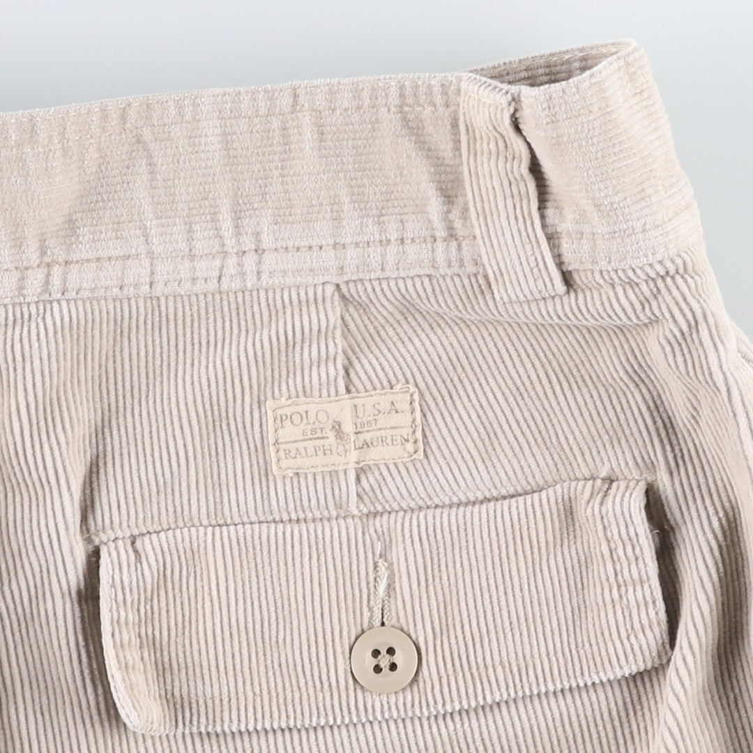 Ralph Lauren POLO by Ralph Lauren corduroy shorts, cargo pants, men's size W31 (approx.) cotton Beige type Vintage Second Hand