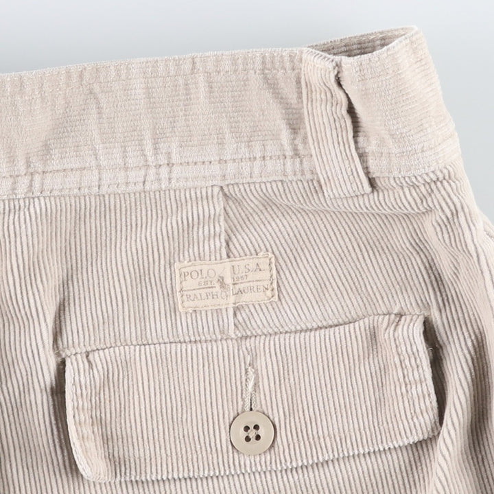 Ralph Lauren POLO by Ralph Lauren corduroy shorts, cargo pants, men's size W31 (approx.) cotton Beige type Vintage Second Hand