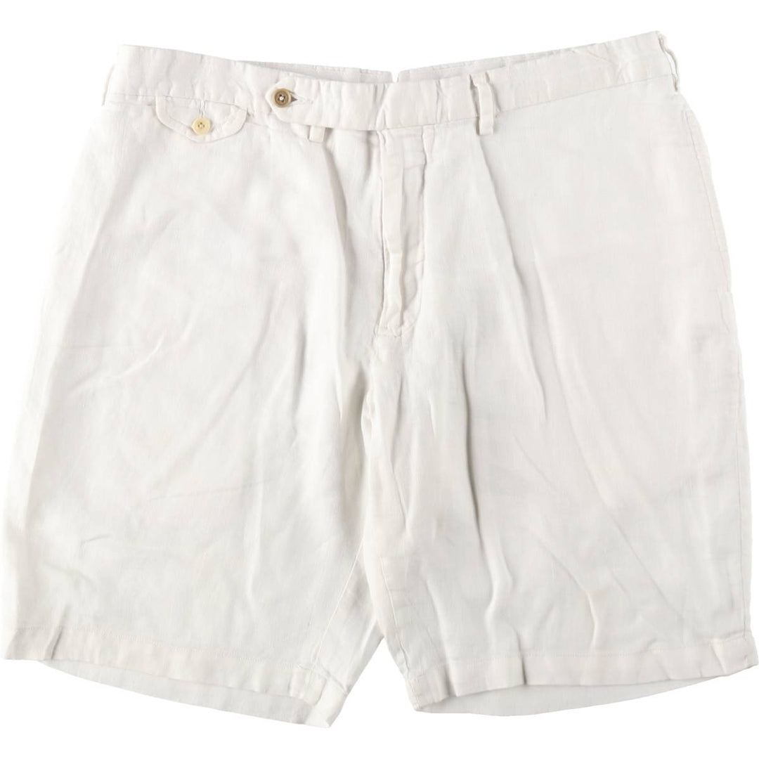 Ralph Lauren POLO by Ralph Lauren BRADBURY FIT Linen Shorts, Men's W36 equivalent. linen white type Vintage Second Hand