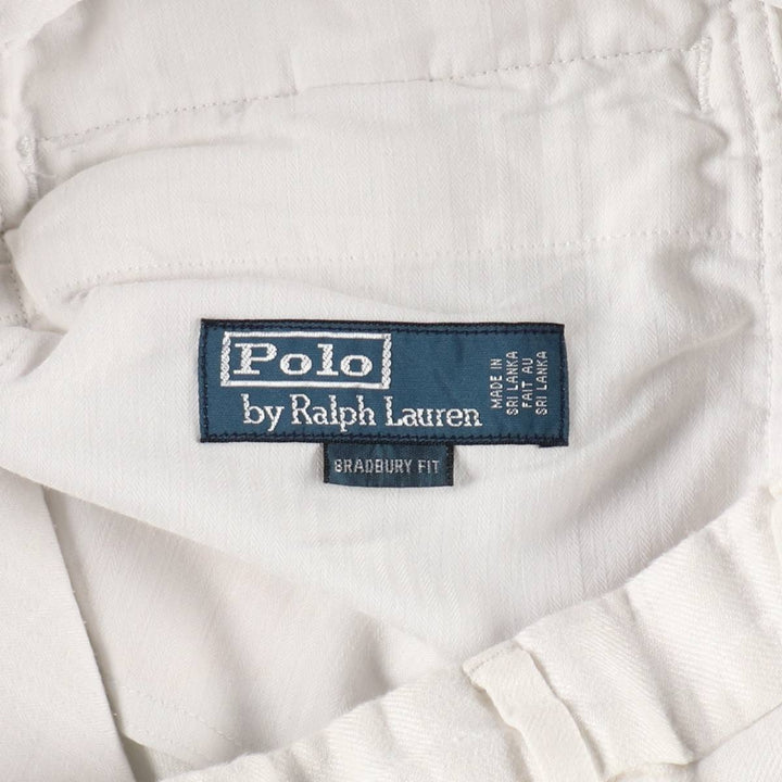Ralph Lauren POLO by Ralph Lauren BRADBURY FIT Linen Shorts, Men's W36 equivalent. linen white type Vintage Second Hand