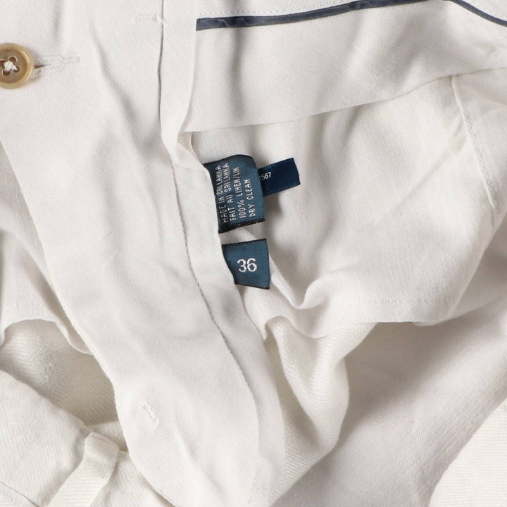 Ralph Lauren POLO by Ralph Lauren BRADBURY FIT Linen Shorts, Men's W36 equivalent. linen white type Vintage Second Hand